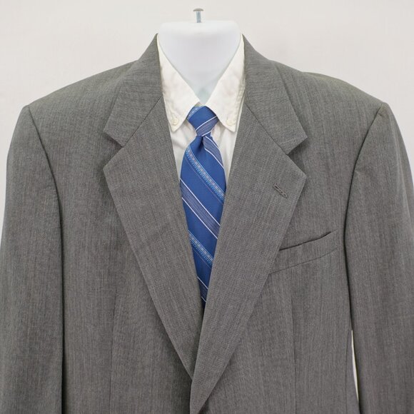 Hart Schaffner‎ Marx Softly Tailored Wool Gray Check 2 Button Sport Coat 42L - Picture 1 of 14